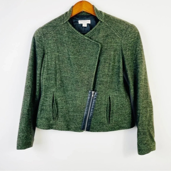 Coldwater Creek Heathered Green Wool Blend Jacket Size‎ Petite 6 - Picture 3 of 8
